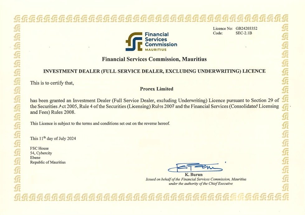 Prorex trading bonus